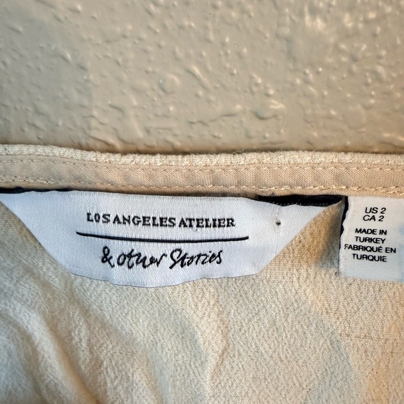 & Other Stories Square Neck Crop Top Tan Size 2 - Picture 4 of 8